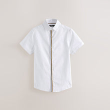 Load image into Gallery viewer, White 100% Cotton Tipped Collar Shirt (3-12yrs)