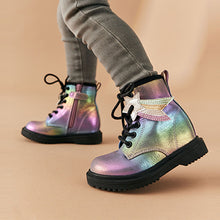 Load image into Gallery viewer, Rainbow Warm Lined Lace-Up Boots (Younger Girls)