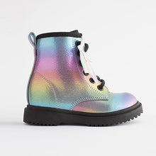 Load image into Gallery viewer, Rainbow Warm Lined Lace-Up Boots (Younger Girls)
