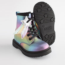 Load image into Gallery viewer, Rainbow Warm Lined Lace-Up Boots (Younger Girls)