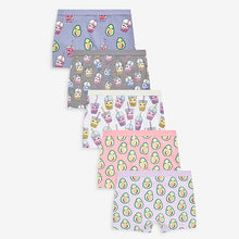 Load image into Gallery viewer, Pink/Grey Avocado Bubble Tea Short Briefs 5 Pack (2-12yrs)