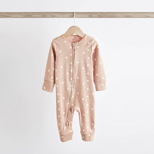 Load image into Gallery viewer, Chocolate Brown Footless Baby Sleepsuits 3 Pack (0mths-18mt)