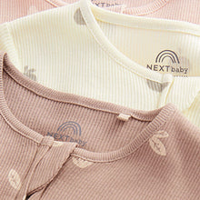 Load image into Gallery viewer, Chocolate Brown Footless Baby Sleepsuits 3 Pack (0mths-18mt)