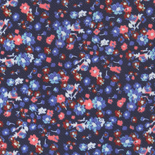 Load image into Gallery viewer, Navy Blue Ditsy Floral Tie And Pocket Square Set