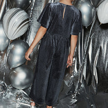 Load image into Gallery viewer, Blue Velvet Jumpsuit (3-12yrs)