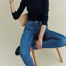 Load image into Gallery viewer, Dark Blue Mom Comfort Stretch Jeans
