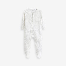 Load image into Gallery viewer, White Cotton Baby Zip Sleepsuits 2 Pack (0mths-18mths)