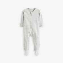 Load image into Gallery viewer, White Cotton Baby Zip Sleepsuits 2 Pack (0mths-18mths)