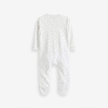 Load image into Gallery viewer, White Cotton Baby Zip Sleepsuits 2 Pack (0mths-18mths)