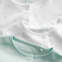 Load image into Gallery viewer, Mint Green Essential Cotton Baby Sleepsuits 3 Pack (0-2yrs)