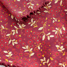 Load image into Gallery viewer, Red Floral Cotton Rich Long Sleeve Rib T-Shirt (3mths-6yrs)