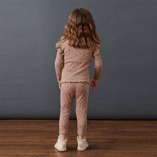 Load image into Gallery viewer, Neutral Flower Long Sleeve Frill Rib Jersey Top (3mths-6yrs)