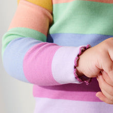 Load image into Gallery viewer, Rainbow Stripe Cotton Rich Long Sleeve Rib T-Shirt (3mths-6yrs)