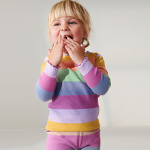 Load image into Gallery viewer, Rainbow Stripe Cotton Rich Long Sleeve Rib T-Shirt (3mths-6yrs)