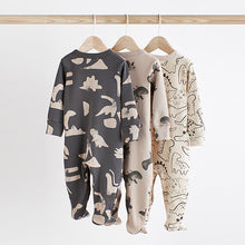 Load image into Gallery viewer, Neutral Cotton Baby Sleepsuits 3 Pack (0-2yrs)