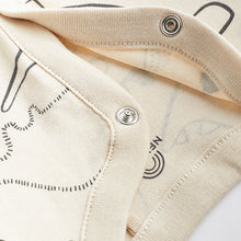 Load image into Gallery viewer, Neutral Cotton Baby Sleepsuits 3 Pack (0-2yrs)