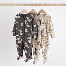 Load image into Gallery viewer, Neutral Cotton Baby Sleepsuits 3 Pack (0-2yrs)