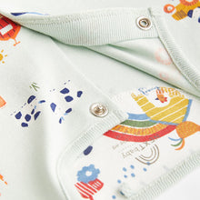 Load image into Gallery viewer, Blue Cotton Baby Sleepsuits 3 Pack (0mths-2yrs)