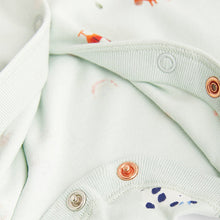 Load image into Gallery viewer, Blue Cotton Baby Sleepsuits 3 Pack (0mths-2yrs)