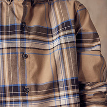 Load image into Gallery viewer, Tan Brown Blue Long Sleeve Oxford Shirt (3-12yrs)
