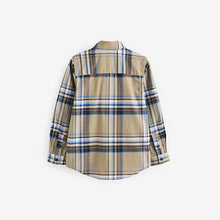 Load image into Gallery viewer, Tan Brown Blue Long Sleeve Oxford Shirt (3-12yrs)