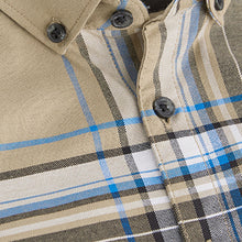 Load image into Gallery viewer, Tan Brown Blue Long Sleeve Oxford Shirt (3-12yrs)