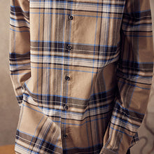Load image into Gallery viewer, Tan Brown Blue Long Sleeve Oxford Shirt (3-12yrs)