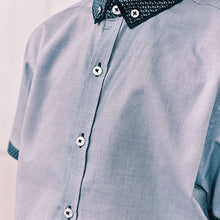 Load image into Gallery viewer, Blue 100% Cotton Short Sleeve Smart Shirt (3-12yrs)