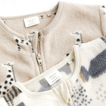 Load image into Gallery viewer, Grey/Tan Animal Print  Fleece Baby Sleepsuits 2 Pack (0-2yrs)