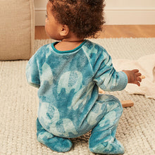 Load image into Gallery viewer, Teal Blue Baby Fleece Sleepsuit