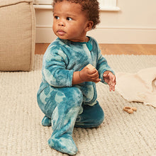 Load image into Gallery viewer, Teal Blue Baby Fleece Sleepsuit