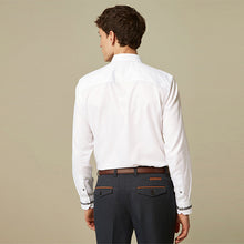 Load image into Gallery viewer, White Floral Trimmed Formal Shirt