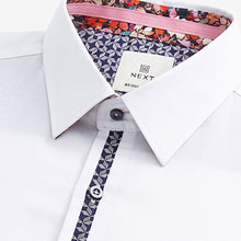 Load image into Gallery viewer, White Floral Trimmed Formal Shirt