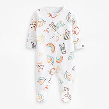 Load image into Gallery viewer, Grey Cotton Baby Sleepsuits 3 Pack (0mths-2yrs)