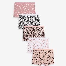 Load image into Gallery viewer, Pink Animal Print Short Briefs 5 Pack (2-12yrs)