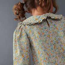 Load image into Gallery viewer, Green Ditsy Collared Top and Leggings Set (3mths-6yrs)