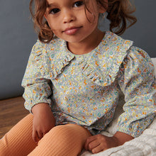 Load image into Gallery viewer, Green Ditsy Collared Top and Leggings Set (3mths-6yrs)