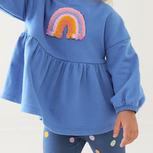 Load image into Gallery viewer, Navy Rainbow Top and Legging Set (3mths-6yrs)