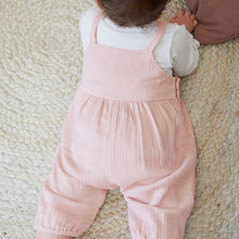Load image into Gallery viewer, Pale Pink Baby Woven Dungarees and Bodysuit Set (0mths-18mths)