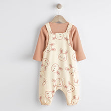 Load image into Gallery viewer, Neutral Jersey Baby 2 Piece Dungarees And Bodysuit Set (0mths-18mths)