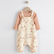 Load image into Gallery viewer, Neutral Jersey Baby 2 Piece Dungarees And Bodysuit Set (0mths-18mths)