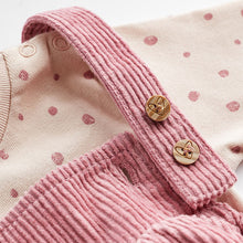 Load image into Gallery viewer, Pink Baby Corduroy Pinafore and Bodysuit Set (0mths-18mths)