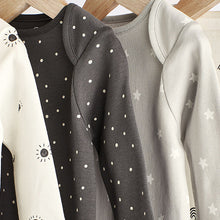 Load image into Gallery viewer, Monochrome Baby Printed Long Sleeve Bodysuits 4 Pack (0mth-2yrs)