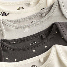 Load image into Gallery viewer, Monochrome Baby Printed Long Sleeve Bodysuits 4 Pack (0mth-2yrs)