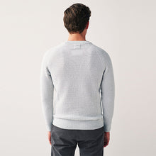 Load image into Gallery viewer, Light Grey Regular Knitted Textured Jumper