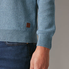 Load image into Gallery viewer, Light Blue Neck Knitted Premium Regular Fit Jumper
