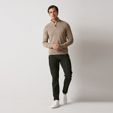 Load image into Gallery viewer, Neutral Zip Neck Knitted Premium Regular Fit Jumper
