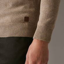 Load image into Gallery viewer, Neutral Zip Neck Knitted Premium Regular Fit Jumper