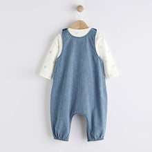 Load image into Gallery viewer, Denim Blue Baby Dungaree and Bodysuit Set (0mths-18mths)