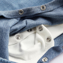 Load image into Gallery viewer, Denim Blue Baby Dungaree and Bodysuit Set (0mths-18mths)